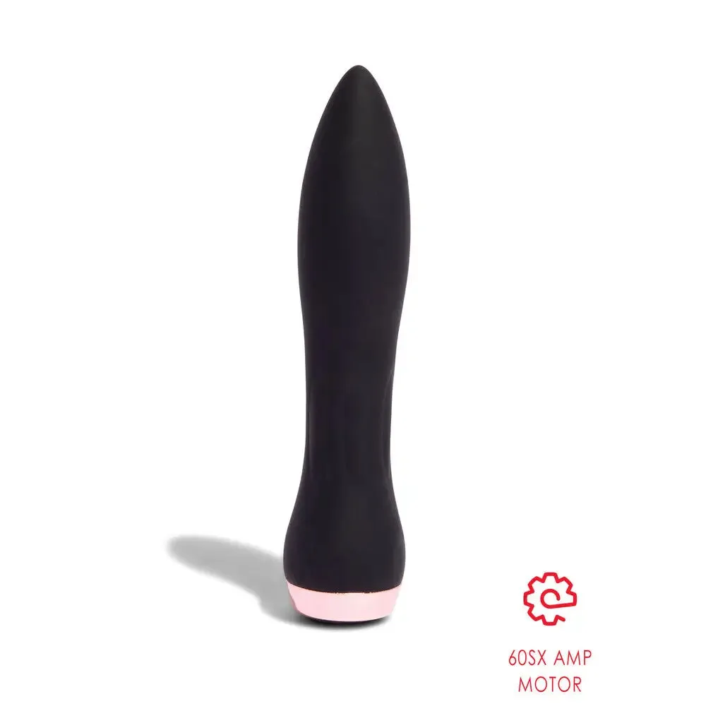 5-inch Nu Sensuelle Silicone Black Rechargeable Bullet Vibrator