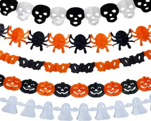 5 Pcs Halloween Decoration Banner  1 Pc Spider Web Cobweb and 2 Spiders