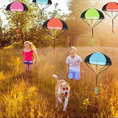 5Pcs Throw Parachute Army Flying Toy