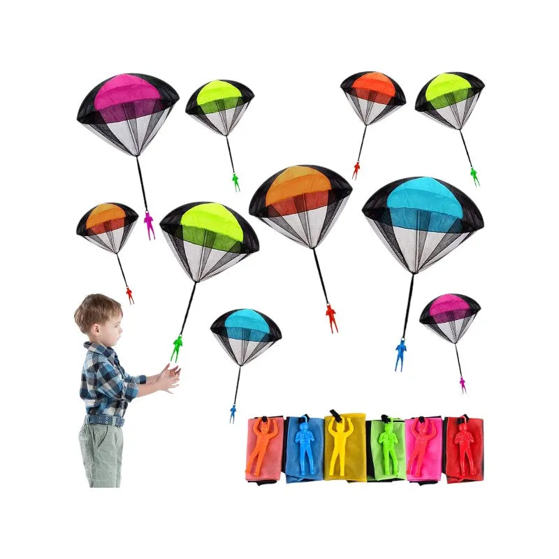 5Pcs Throw Parachute Army Flying Toy