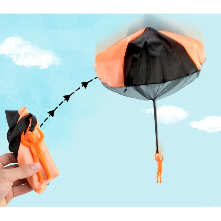 5Pcs Throw Parachute Army Flying Toy