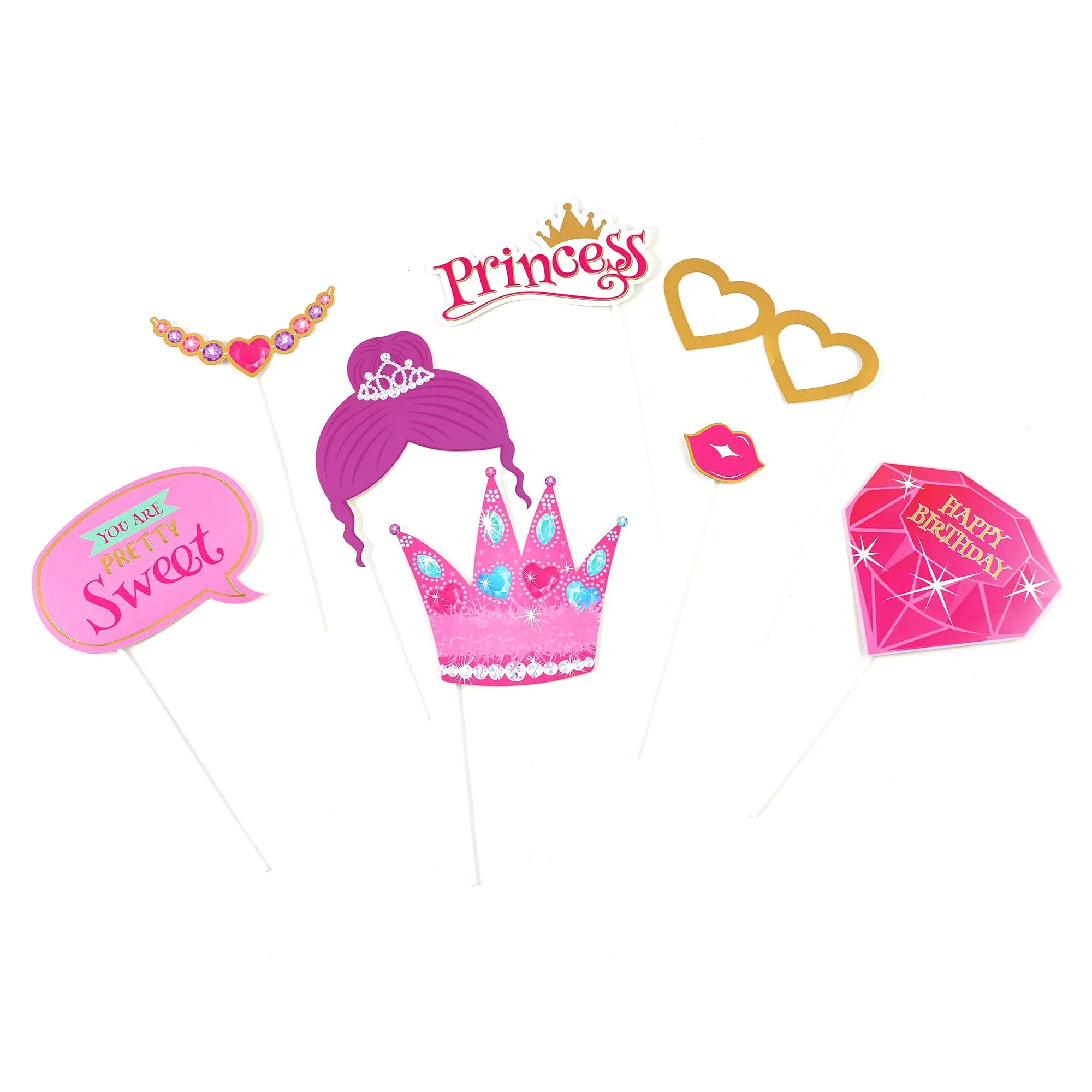 8Ct 12" Princess Photo Props