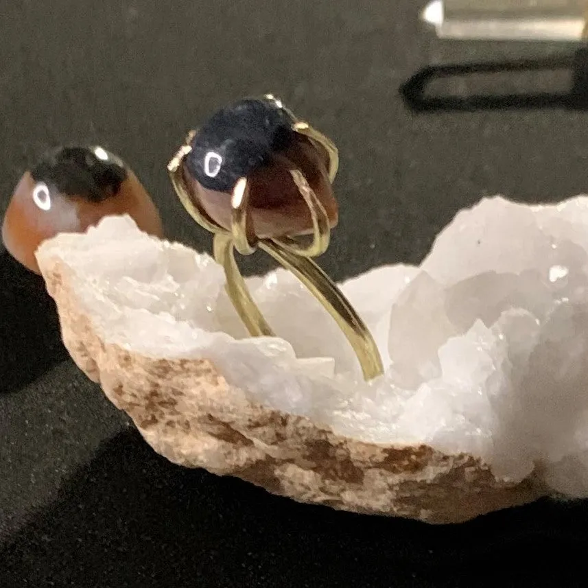 Agate eye ring, Cyclops eye ring, unique creation