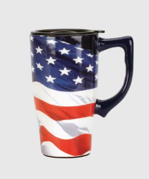 American Flag Travel Mug