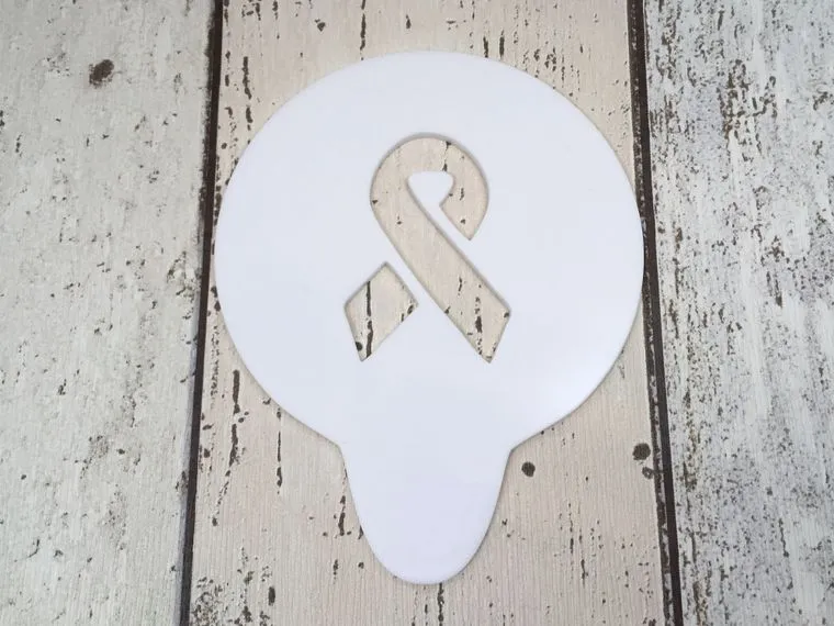 Awareness Ribbon Coffee Stencil