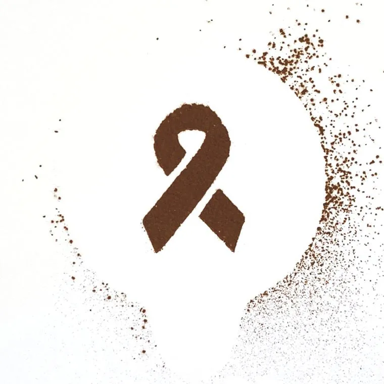 Awareness Ribbon Coffee Stencil