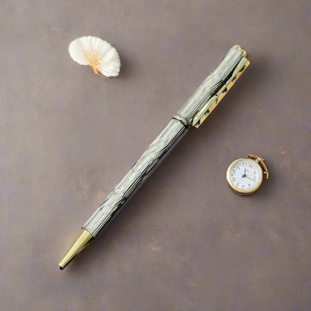 Beautiful Unique Design Silver Pen with Stones