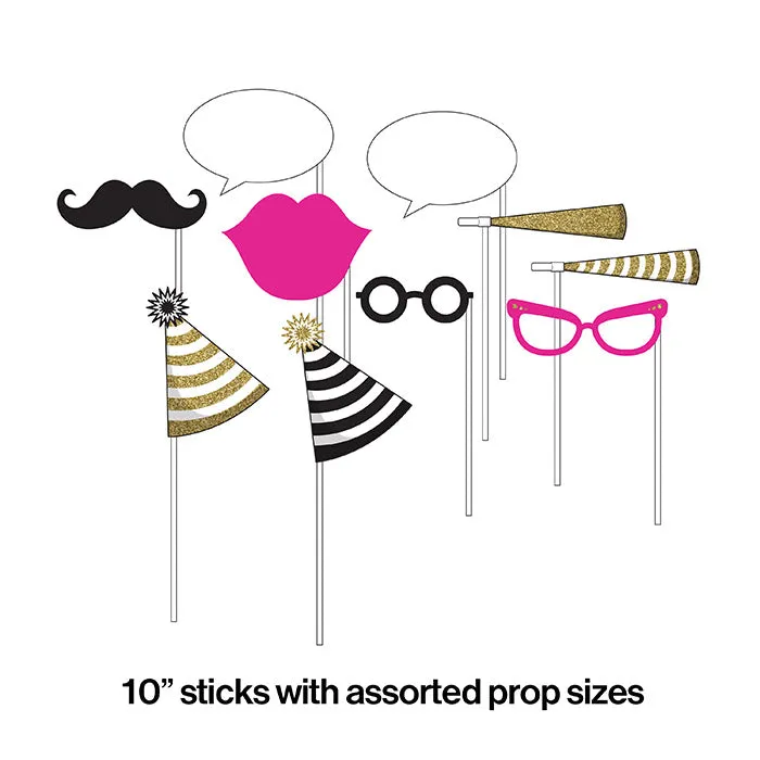 Bulk Black and Gold Photo Booth Props (60 per Case)