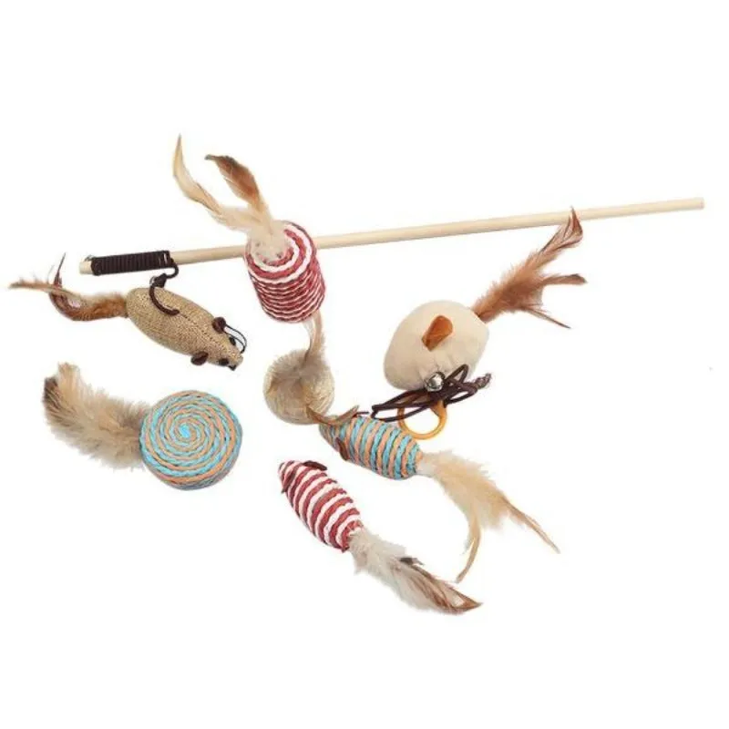 Cat Toy Set 7 PCS Cute Sisal Funny Variety Pack