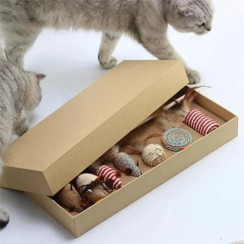 Cat Toy Set 7 PCS Cute Sisal Funny Variety Pack