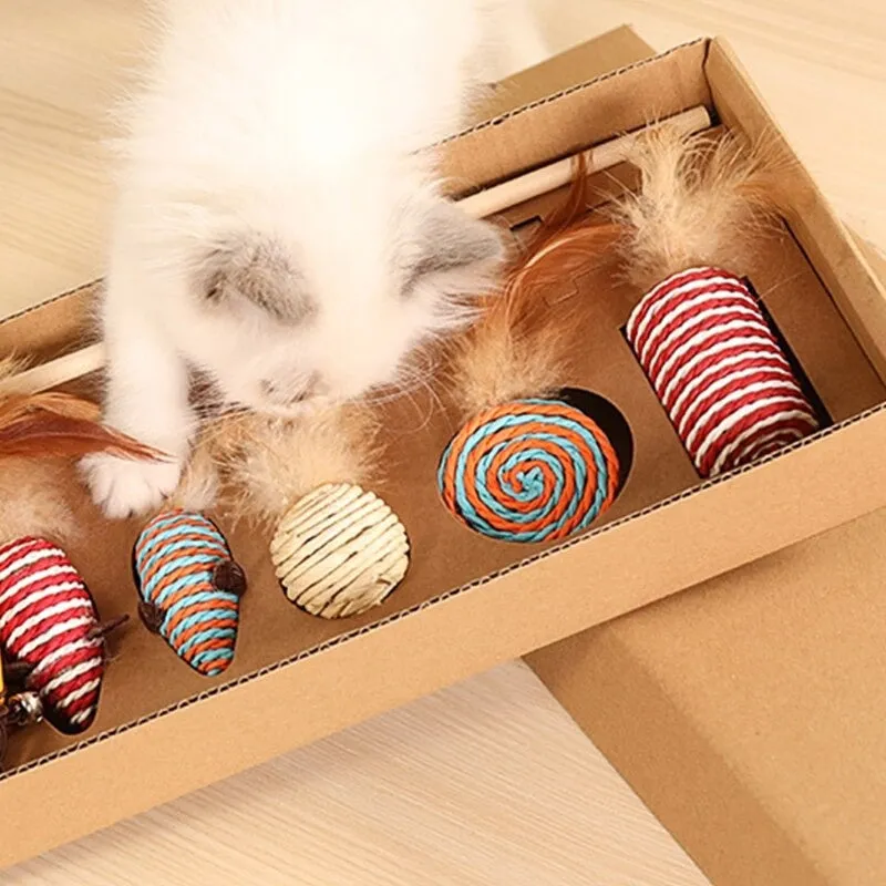 Cat Toy Set 7 PCS Cute Sisal Funny Variety Pack