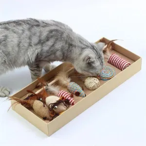 Cat Toy Set 7 PCS Cute Sisal Funny Variety Pack