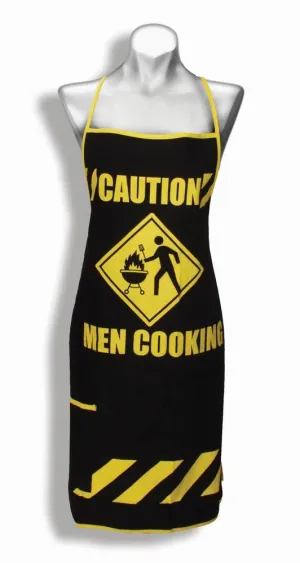 Caution Men Cooking Apron