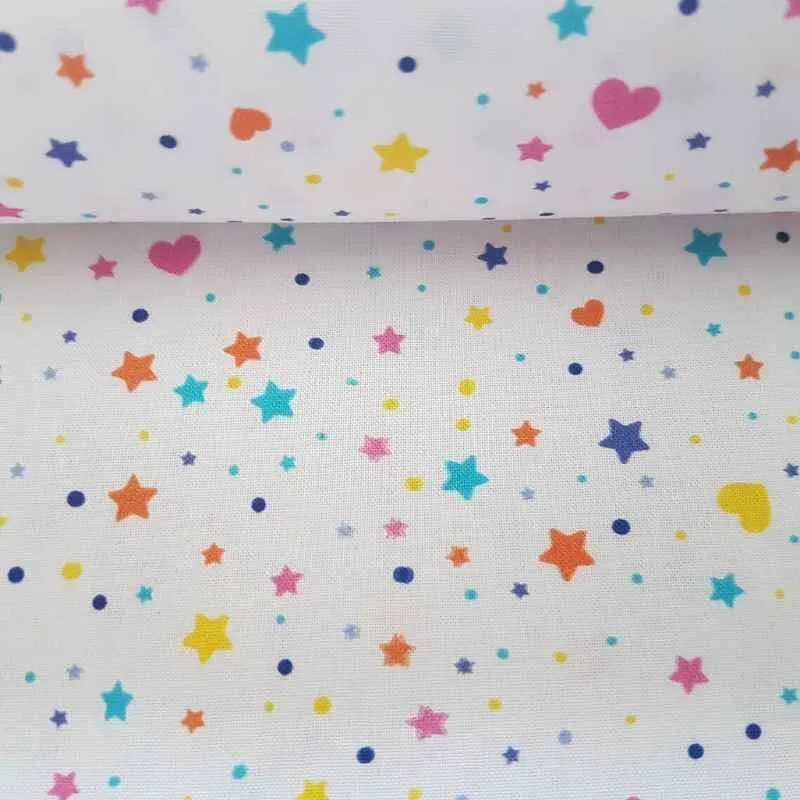 Confetti Fabric, Heart Fabric, Star Fabric, Sprinkles Fabric