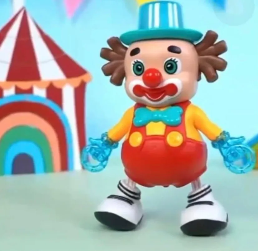 Cute Funny-Face Dancing Clown Joker Toy with Music & Flashing Lights