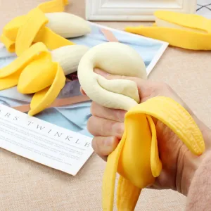 Cute Spoof Peeling Banana Squish Fidget Toys Antistress Stress Relief Decompress Squeeze Prank Tricks Kids Toy for Gifts