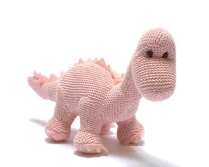 DARK PINK KNITTED DIPLODOCUS TOY