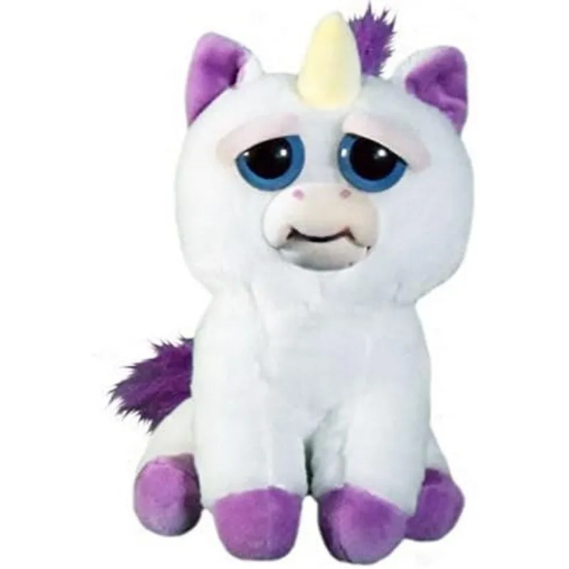 Feisty Pets by William Mark- Glenda Glitterpoop- Adorable 8.5" Plush Stuffed Unicorn That Turns Feisty With a Squeeze!