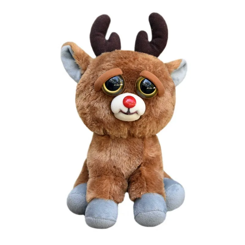 Feisty Pets by William Mark- Rude Alf- Amazing 8.5" Plush Stuffed Red Nosed Reindeer That Turns Feisty With a Squeeze!