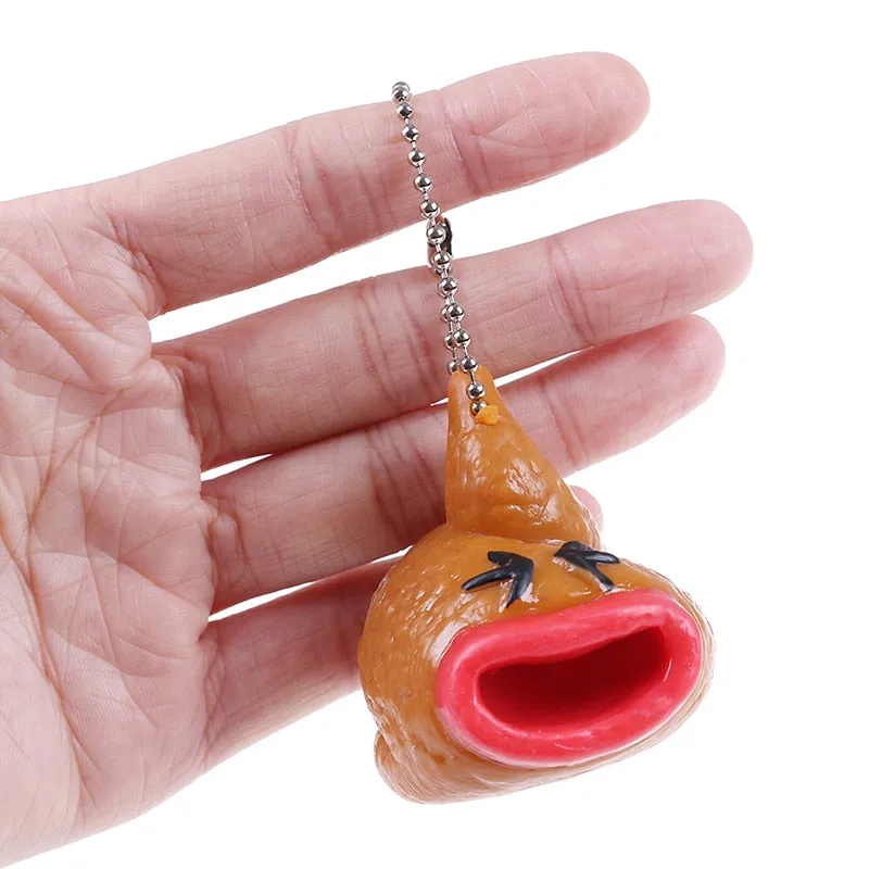 Funny Poop Keychains Emoticon Toy Pop Out Tongues Novelty Fun Little Tricky Prank Antistress Toy for Kids or Children