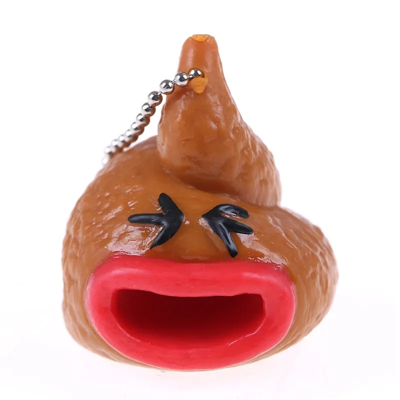 Funny Poop Keychains Emoticon Toy Pop Out Tongues Novelty Fun Little Tricky Prank Antistress Toy for Kids or Children