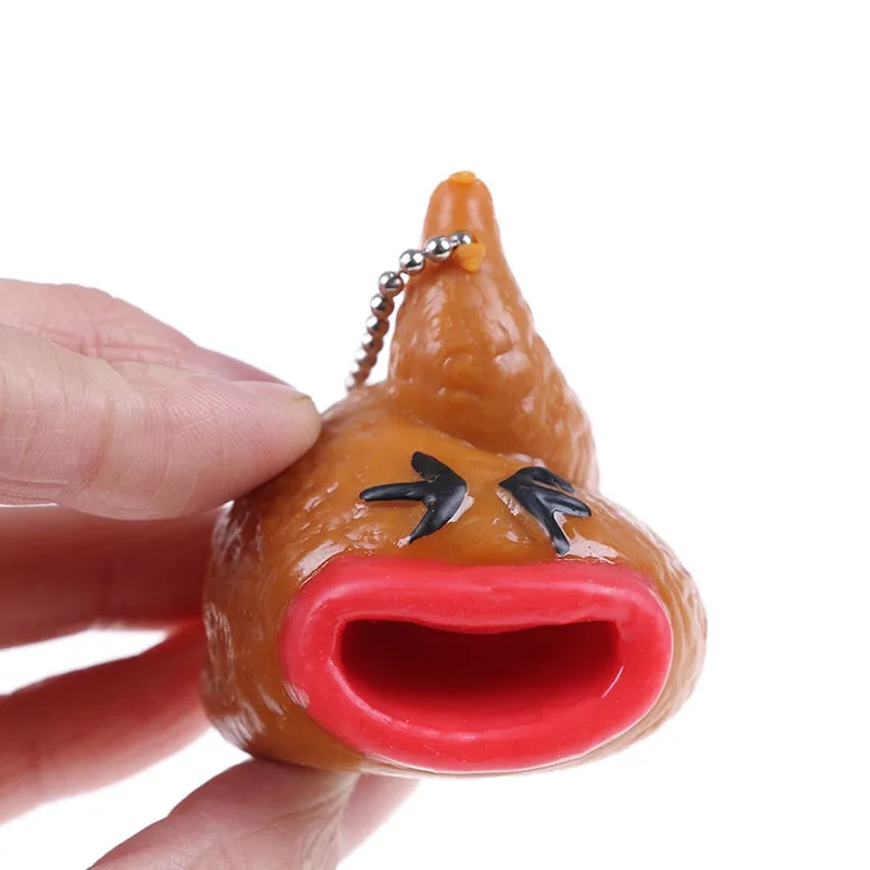 Funny Poop Keychains Emoticon Toy Pop Out Tongues Novelty Fun Little Tricky Prank Antistress Toy for Kids or Children