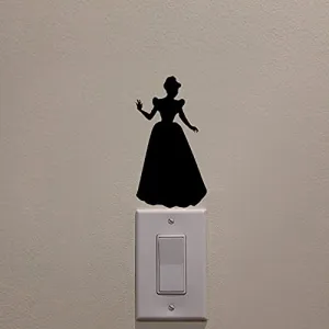 GADGETS WRAP Black Creative DIY Beautiful Princess Switch Wall Sticker Vinyl Wall Decal Decoration Sticker