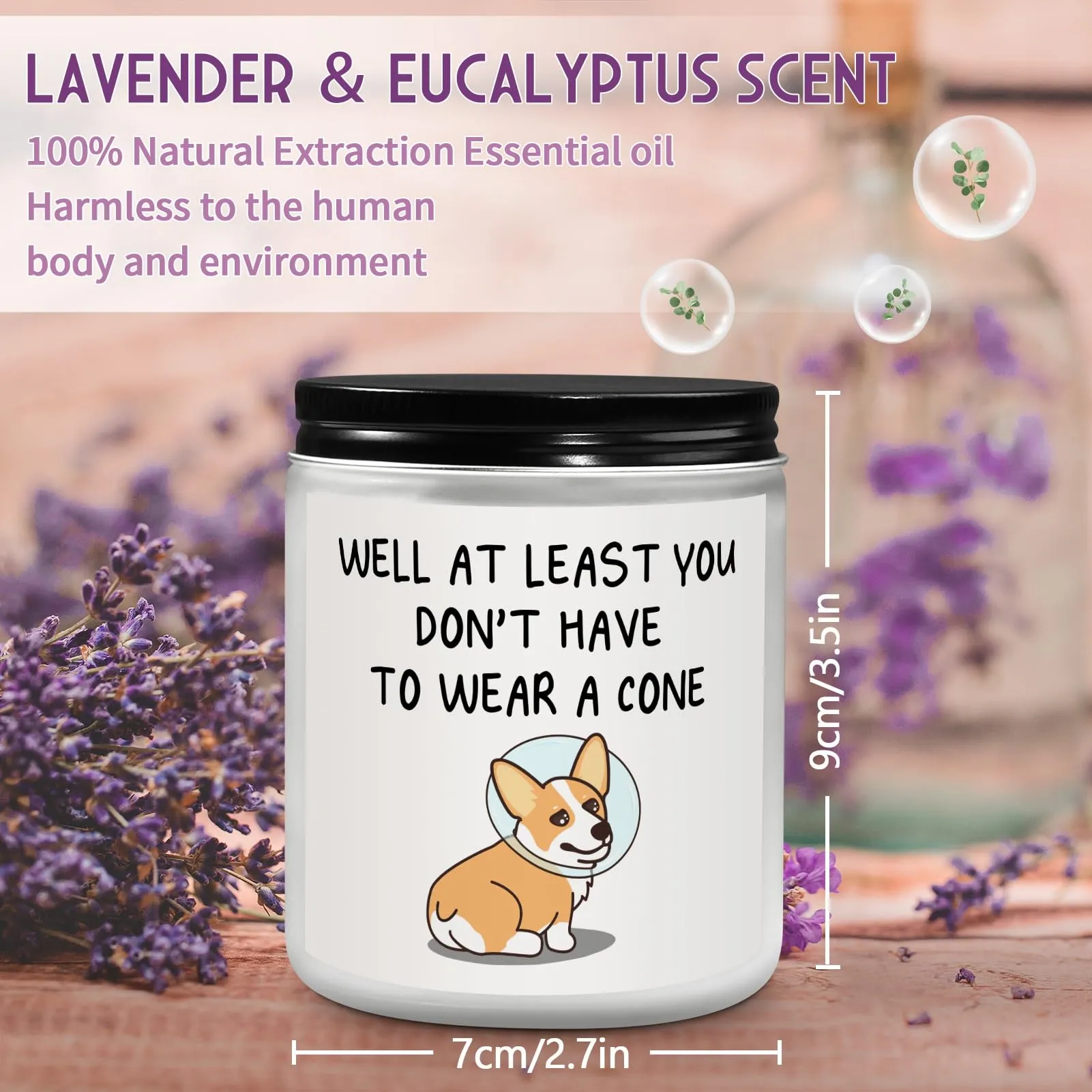 Get Well Soon Gifts for Women, Funny Cute Gifts for Women After Surgery Recovery - Lavender Scented Candle, Thinking of You Feel Better Cheer Up Gifts for Mom Daughter Sister Friend Coworker