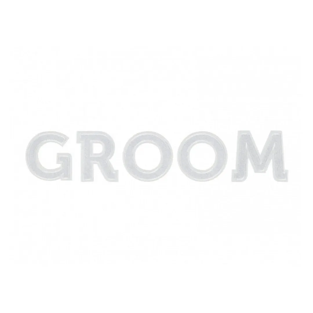 GROOM White Iron On Patch