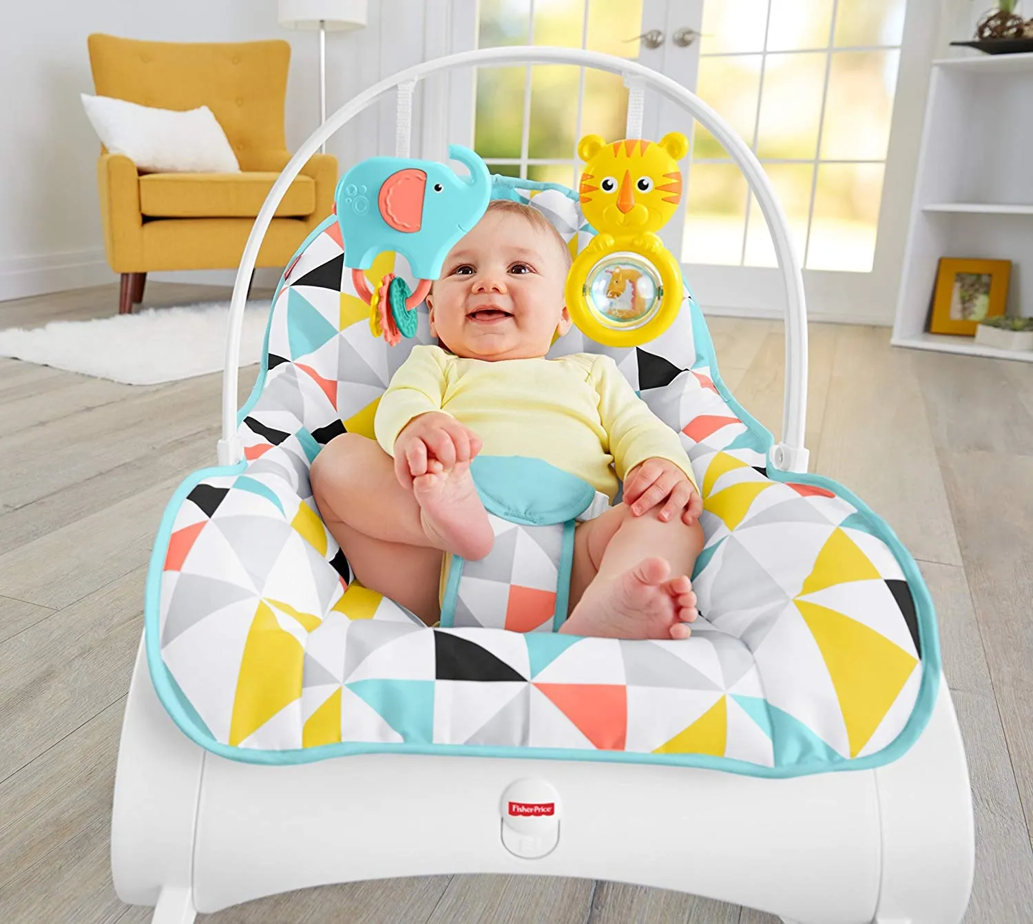 Infant-to-Toddler Rocker, Yellow/Blue/White / Grey