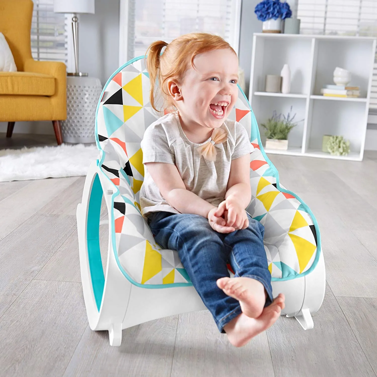 Infant-to-Toddler Rocker, Yellow/Blue/White / Grey