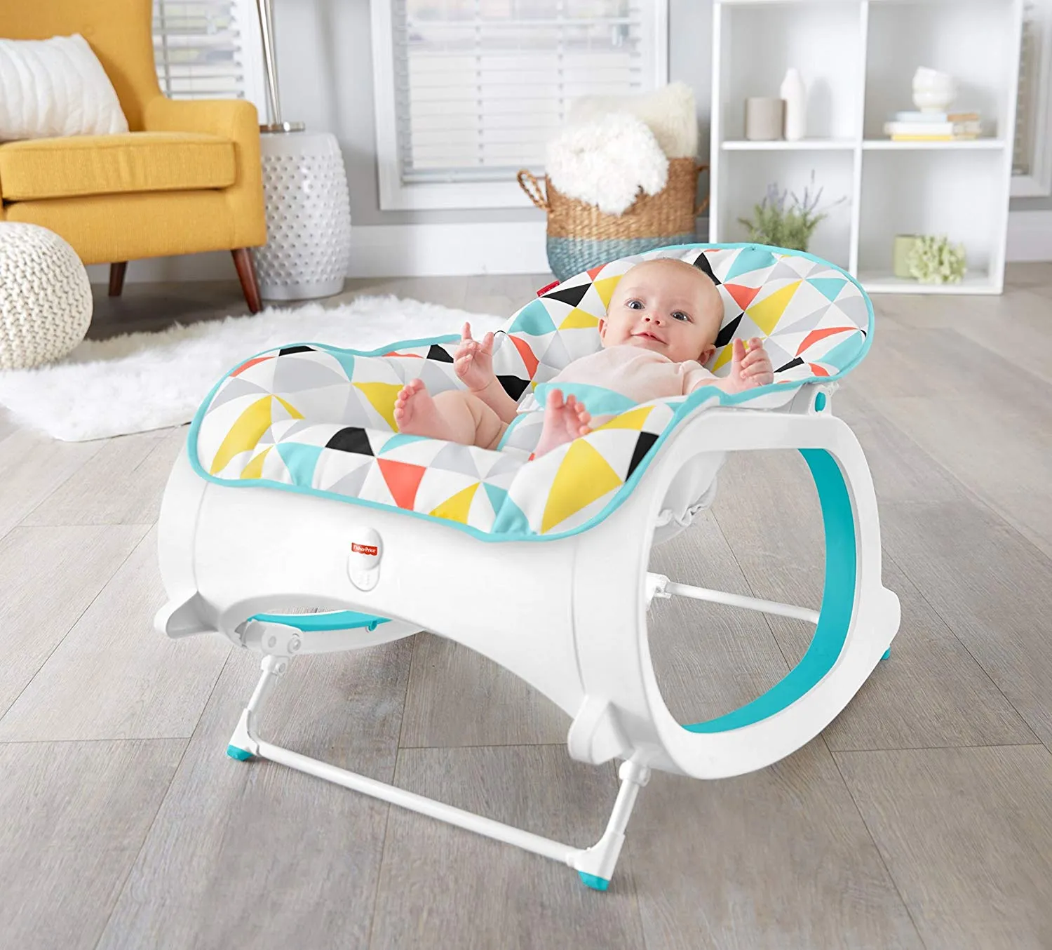 Infant-to-Toddler Rocker, Yellow/Blue/White / Grey