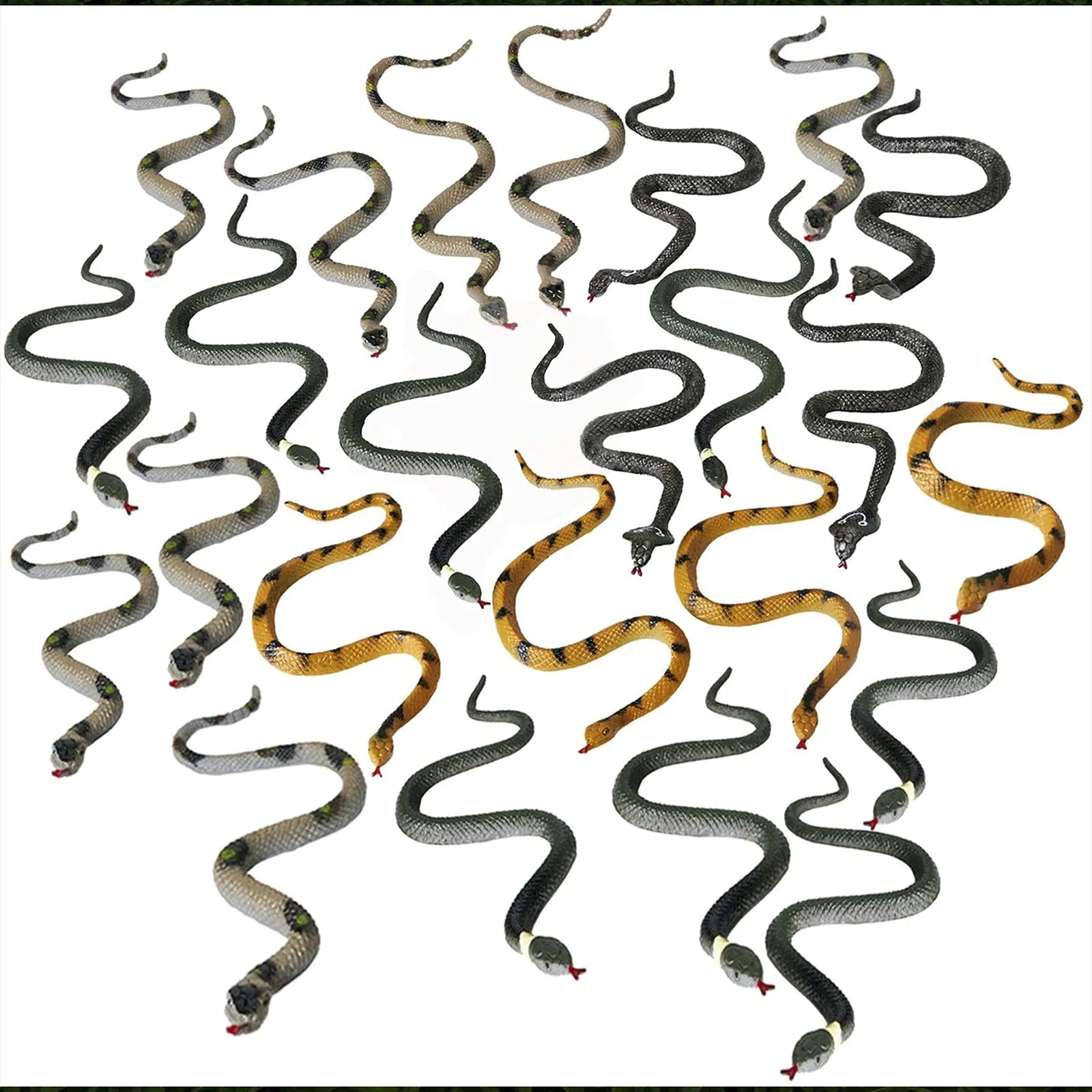 Kicko 6 Inch Assorted Small Hissing Snakes - 24 Pieces, Practical Joke, Venue Prop, Party