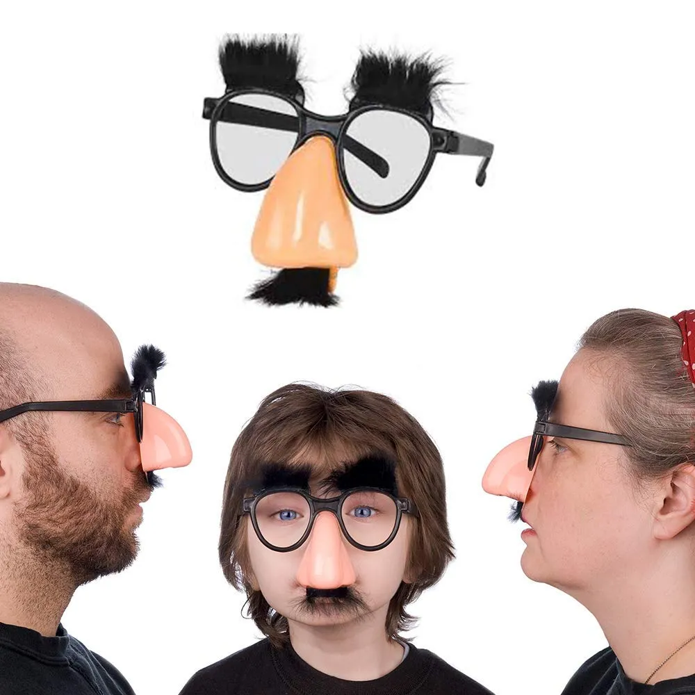 Kicko Disguise Glasses with Funny Nose - Eyebrows and Mustache - 12 Pack - for Kids Party