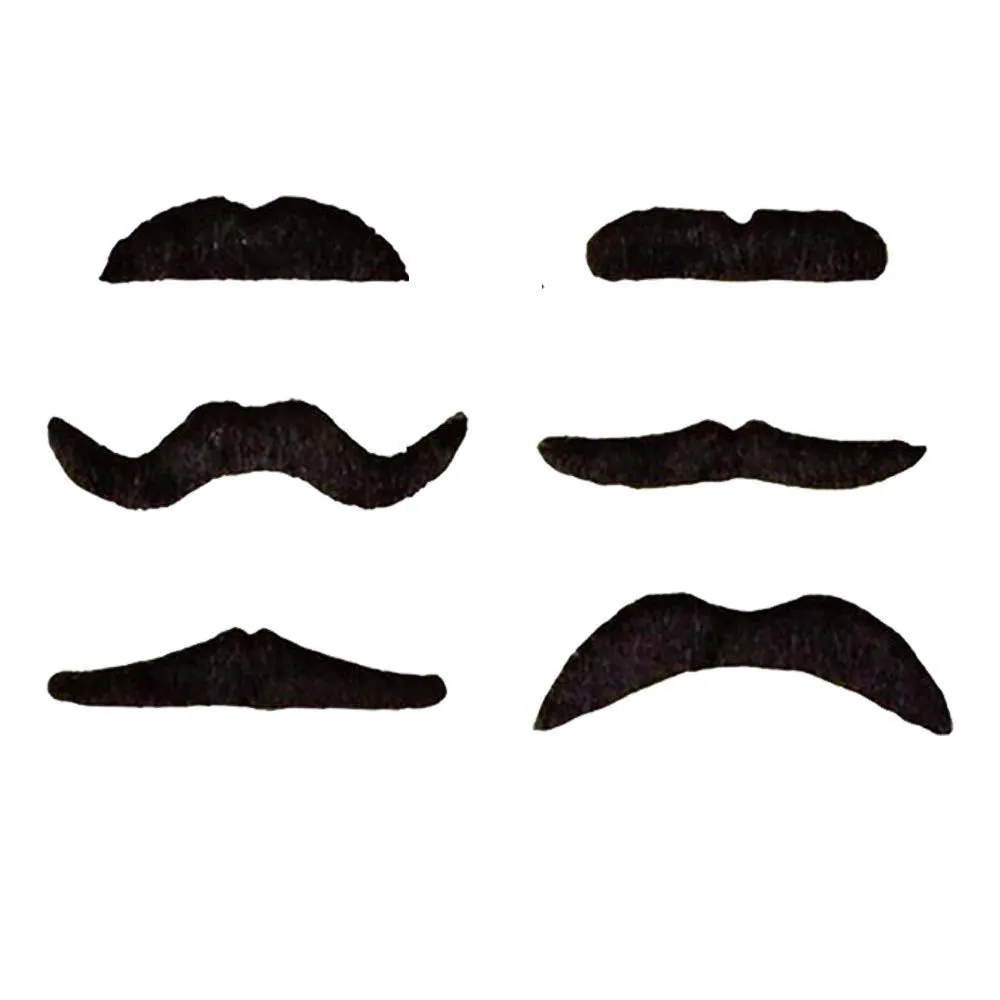 Kicko Party Mustache - 36 Pcs - 3 Cards of Adhesive Whiskers for Kids and Adults Costume