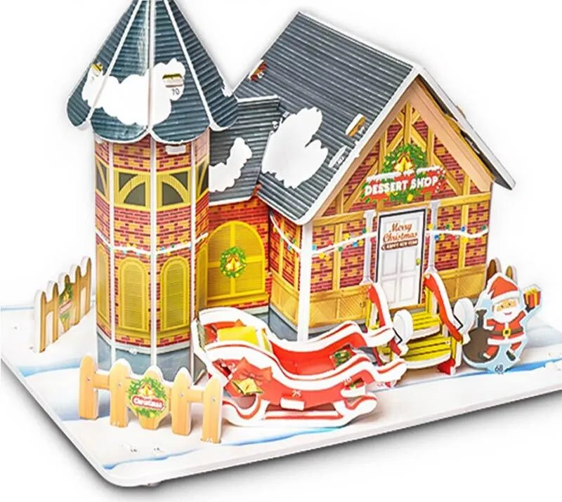 Kids 3D Stereo Puzzle Cartoon House Castle Building Model DIY Handmade Early Learning Educational Toys Gift For Children