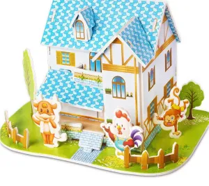 Kids 3D Stereo Puzzle Cartoon House Castle Building Model DIY Handmade Early Learning Educational Toys Gift For Children