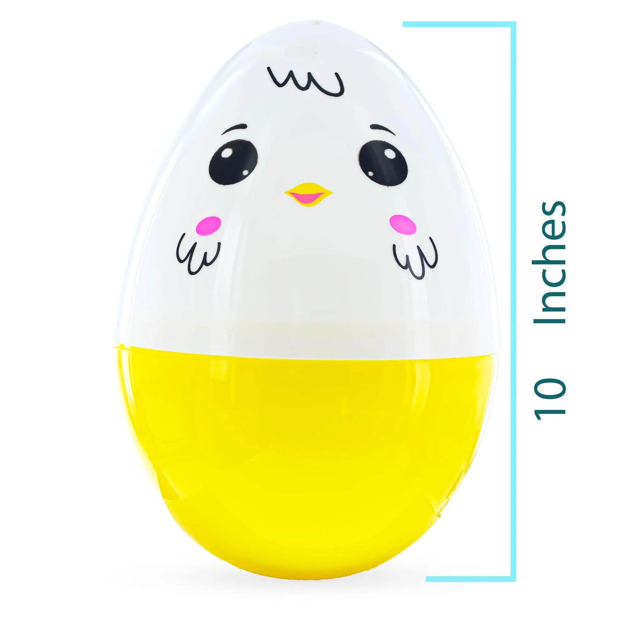 Large Chick Giant Jumbo Size White And Yellow Plastic Easter Egg 10 Inches