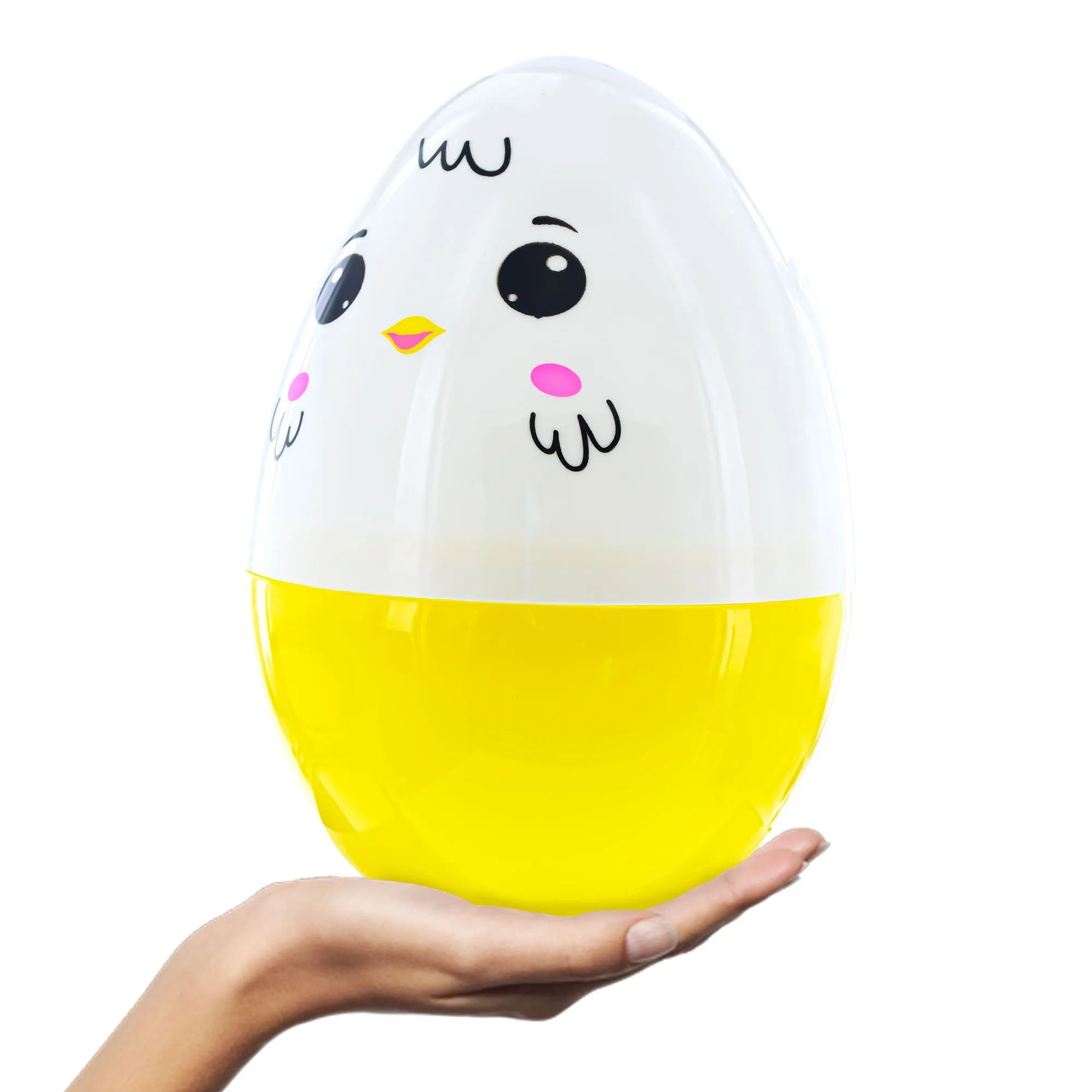 Large Chick Giant Jumbo Size White And Yellow Plastic Easter Egg 10 Inches