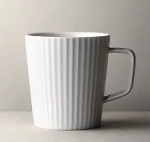 Large Unique Tea Cup, Modern Handmade Pottery Coffee Cup, Creative White Ceramic Coffee Mugs, Large Capacity Coffee Cups