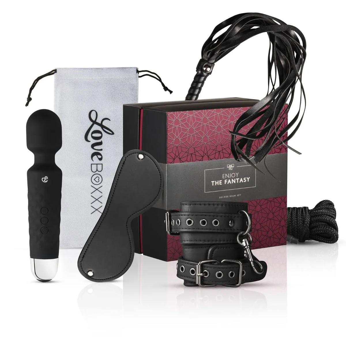 Loveboxxx Enjoy The Fantasy Deluxe BDSM Sex Toy Kit Black