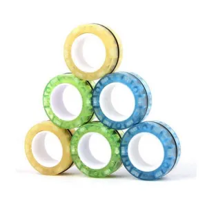 Magnetic Fidget Rings - Glow in the Dark 3pce