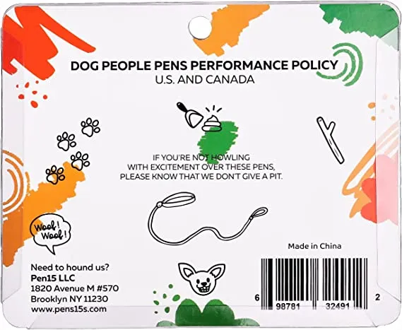 *Pen - Dog People Pens, Black ink 5 Count (Pack of 1)