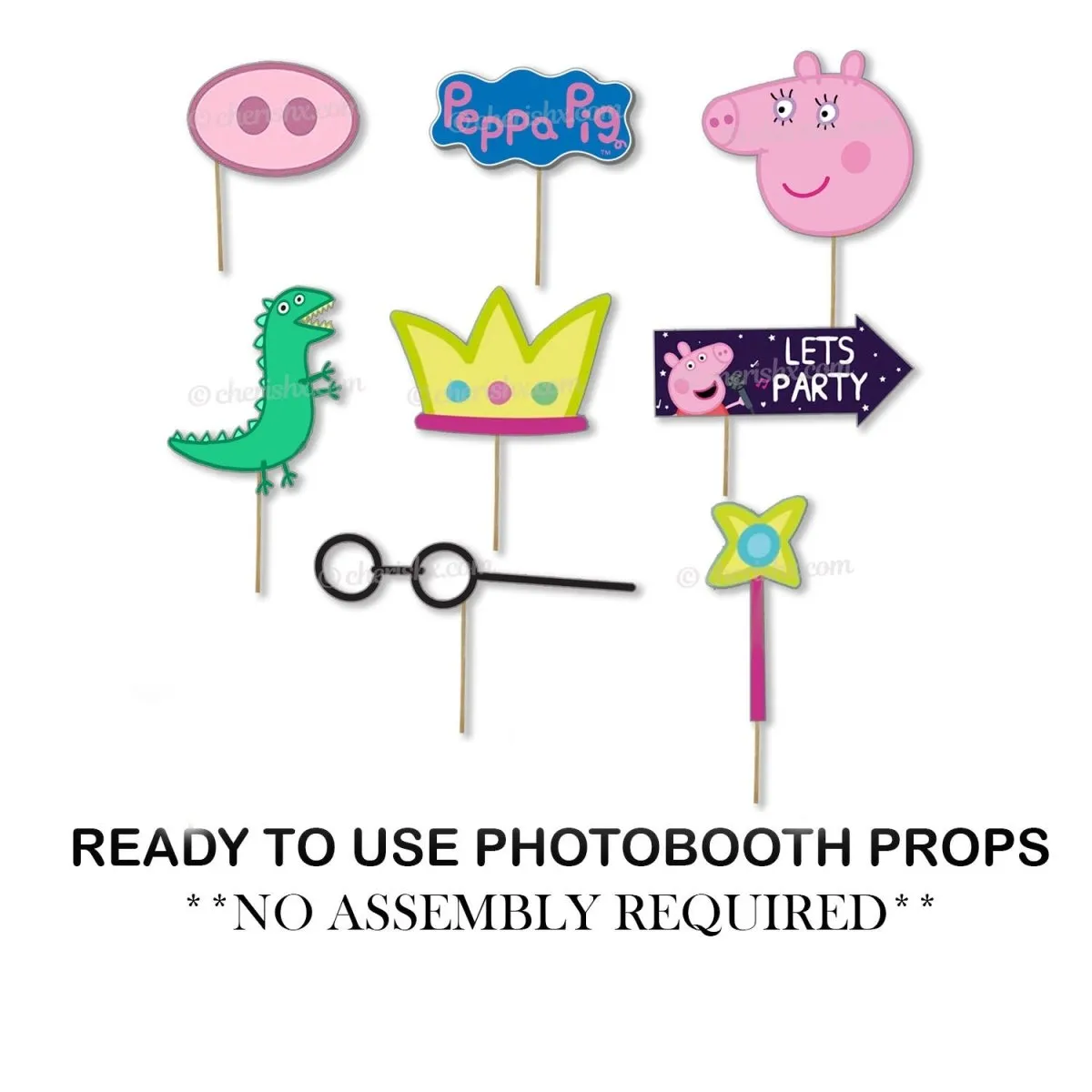 Peppa Pig Photo Booth Party Props