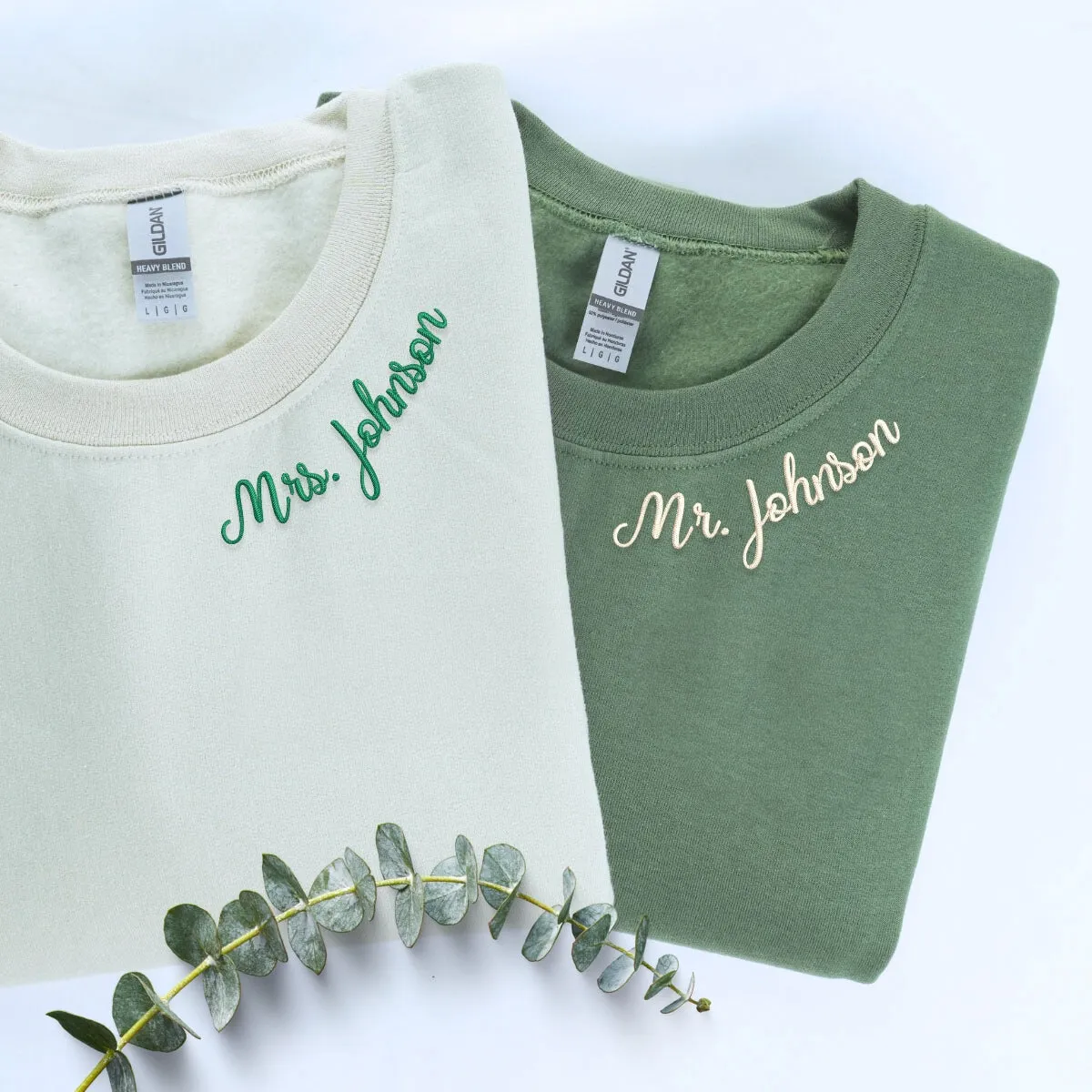 Personalized Unique Bridal Party Gifts for Bride with Embroidery Ms Mrs, EST or Any Text Icon on Sleeve