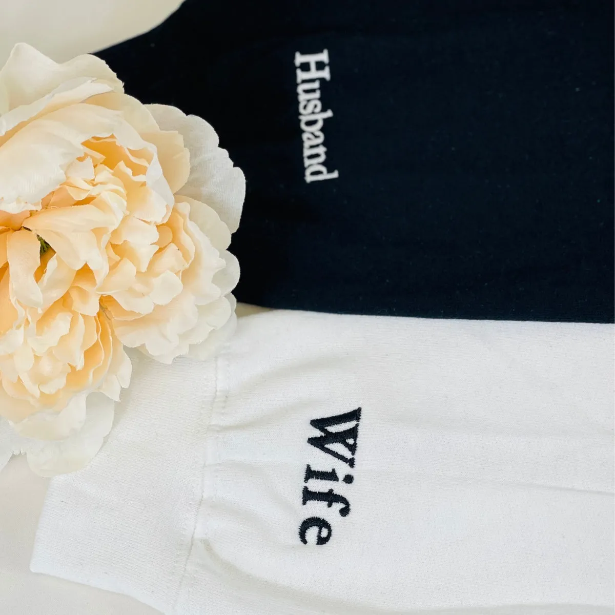 Personalized Unique Bridal Party Gifts for Bride with Embroidery Ms Mrs, EST or Any Text Icon on Sleeve