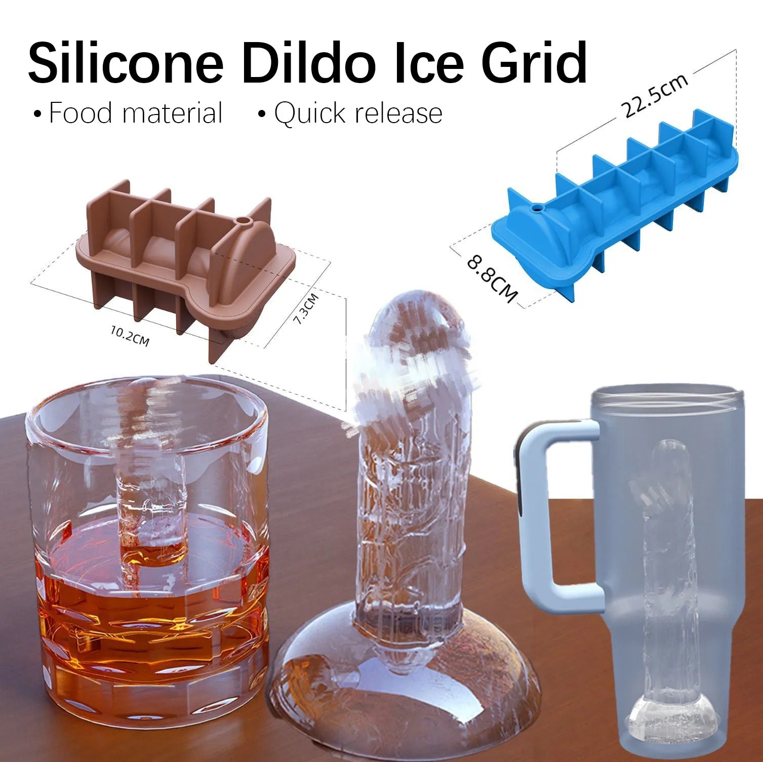 Quusvik - Food grade silicone ice lattice mould party prank props whiskey ice cubes