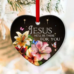 Special Christian Ceramic Heart Ornament - Jesus Is With You - Christian Gift For Friends - Unique Gifts