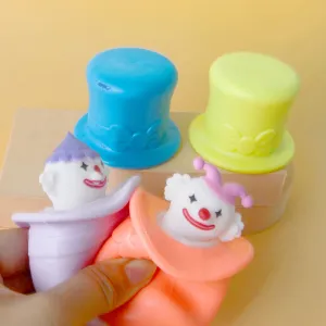 Squeeze & Squish Novelty Clown Cup with Wacky Hat Fidget Toys, TO0057