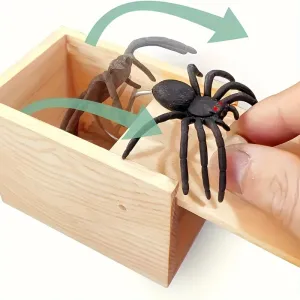 Tricky Spider Wooden Box Prank Gift for Easter Fun